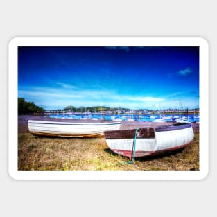 Conwy Harbor, Wales, Wooden Rowing Boats Sticker